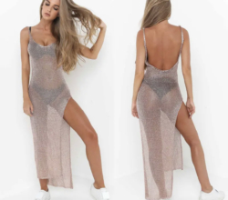 Summer Sexy Beach Cover Up Women Bathing Suit Bikini Cover-ups Mesh Perspective Beach Dress Swimwear